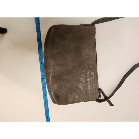 ANTHROPOLOGIE ROCK PAPER SCISSORS Gray Leather Mini Crossbody with Top Zipper - Picture 6 of 7